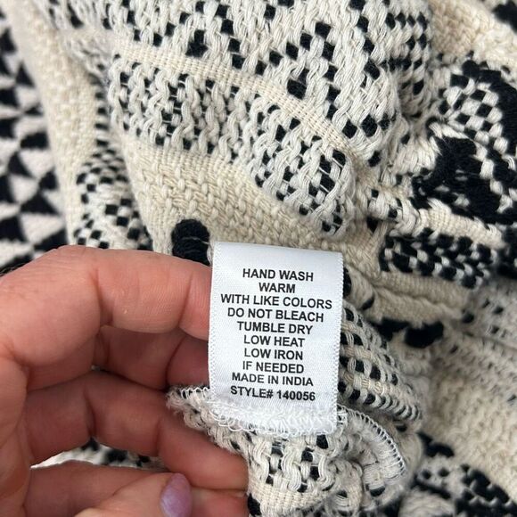 Ivy Jane Tribal Knit Aztec Button-Front Crop Cardigan Sweater Puff Sleeve Boxy - Picture 10 of 14